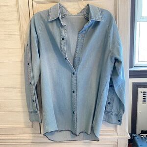 Denim button down blouse